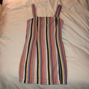 multicolored striped dress